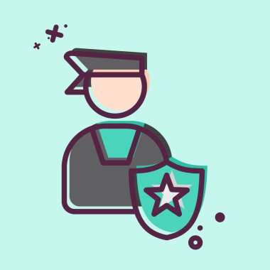 Simge Yönetimi. Adalet sembolüyle ilgili. MBE tarzı. Basit tasarım düzenlenebilir