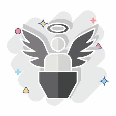 Simge Masumiyeti. Adalet sembolüyle ilgili. Çizgi roman. Basit tasarım düzenlenebilir