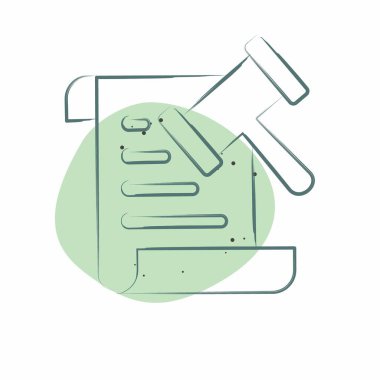 Simge Kanunu. Adalet sembolüyle ilgili. Renkli Leke Biçimi. Basit tasarım düzenlenebilir