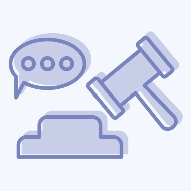 Simge Kararı. Adalet sembolüyle ilgili. İki ton stili. Basit tasarım düzenlenebilir