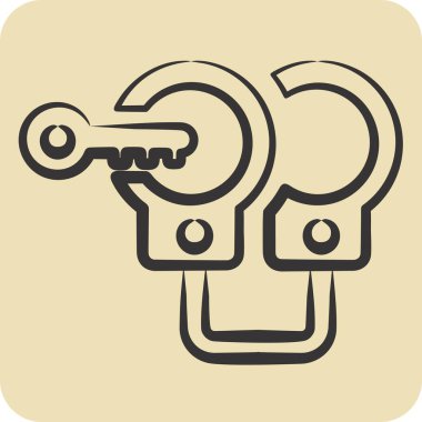 Simge Arrest. Adalet sembolüyle ilgili. El çizimi tarzı. Basit tasarım düzenlenebilir