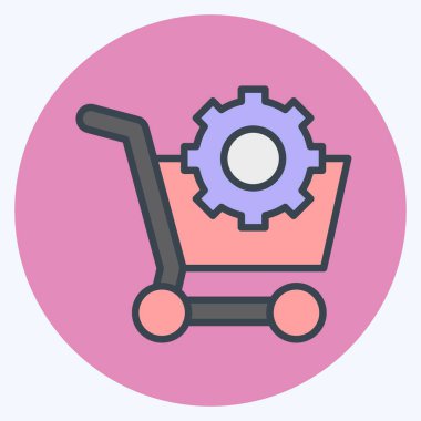 Simge E Ticaret İyimserleştirmesi. Medya ve Reklam Sembolü ile ilgili. renk eşi biçimi