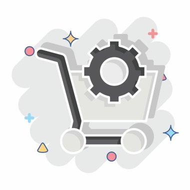 Simge E Ticaret İyimserleştirmesi. Medya ve Reklam Sembolü ile ilgili. çizgi roman biçimi