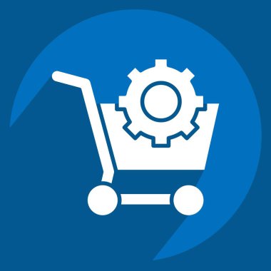 Simge E Ticaret İyimserleştirmesi. Medya ve Reklam Sembolü ile ilgili. uzun gölge biçimi