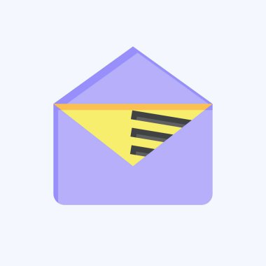 Simge E-Posta Pazarlaması. Medya ve Reklam Sembolü ile ilgili. Düz stil. düzenlenebilir