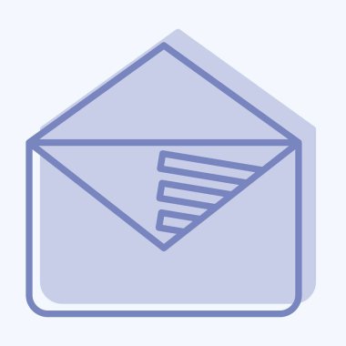 Simge E-Posta Pazarlaması. Medya ve Reklam Sembolü ile ilgili. İki ton stili. düzenlenebilir