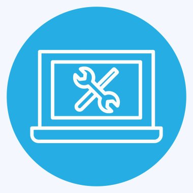 Simge Hizmetleri. Medya ve Reklam Sembolü ile ilgili. Mavi gözlü. düzenlenebilir