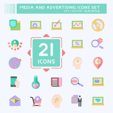Simge Ayarlama Ortamı ve Reklamcılık. Optimizasyon sembolüyle ilgili. Düz stil. düzenlenebilir