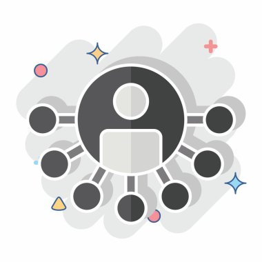 Simge Sosyal Medya Efekti. Medya ve Reklam Sembolü ile ilgili. çizgi roman biçimi