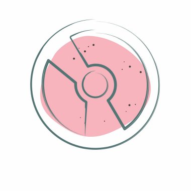 Simge Yazılımı. Medya ve Reklam Sembolü ile ilgili. Renkli Leke Biçimi. düzenlenebilir