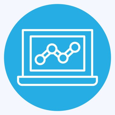 Simge Web Analitiği. Medya ve Reklam Sembolü ile ilgili. Mavi gözlü. düzenlenebilir