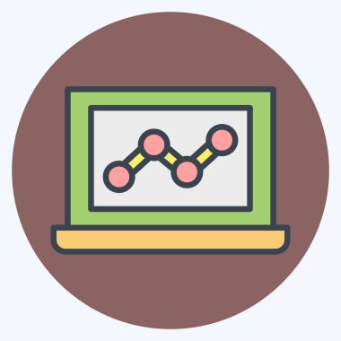 Simge Web Analitiği. Medya ve Reklam Sembolü ile ilgili. renk arkadaşı stili. düzenlenebilir
