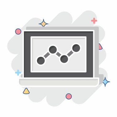 Simge Web Analitiği. Medya ve Reklam Sembolü ile ilgili. Çizgi roman. düzenlenebilir