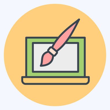 Simge Web Tasarımı. Medya ve Reklam Sembolü ile ilgili. renk arkadaşı stili. düzenlenebilir