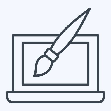 Simge Web Tasarımı. Medya ve Reklam Sembolü ile ilgili. Sıra tarzı. düzenlenebilir