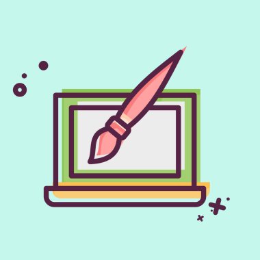 Simge Web Tasarımı. Medya ve Reklam Sembolü ile ilgili. MBE tarzı. düzenlenebilir