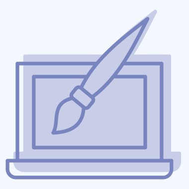 Simge Web Tasarımı. Medya ve Reklam Sembolü ile ilgili. İki ton stili. düzenlenebilir