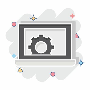 Simge Web Geliştirme. Medya ve Reklam Sembolü ile ilgili. çizgi roman biçimi