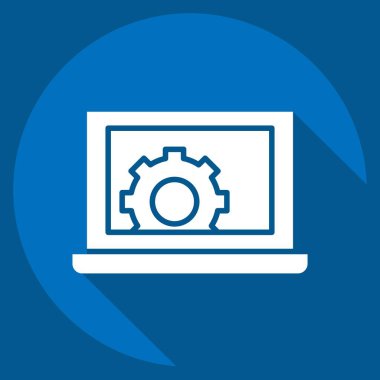 Simge Web Geliştirme. Medya ve Reklam Sembolü ile ilgili. uzun gölge biçimi