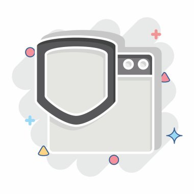 Simge Sitesi Koruması. Medya ve Reklam Sembolü ile ilgili. çizgi roman biçimi