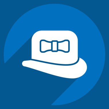 Simge Şapka. Moda sembolüyle ilgili. Uzun gölge tarzı. Basit tasarım düzenlenebilir