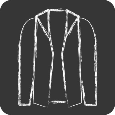 Simge Ceket. Moda sembolüyle ilgili. Tebeşir stili. Basit tasarım düzenlenebilir