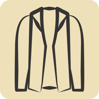 Simge Ceket. Moda sembolüyle ilgili. El çizimi tarzı. Basit tasarım düzenlenebilir