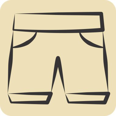 Simge Şortlar. Moda sembolüyle ilgili. El çizimi tarzı. Basit tasarım düzenlenebilir