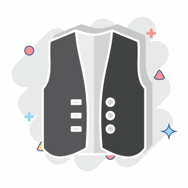 Icon West Coart. Moda sembolüyle ilgili. Çizgi roman. Basit tasarım düzenlenebilir