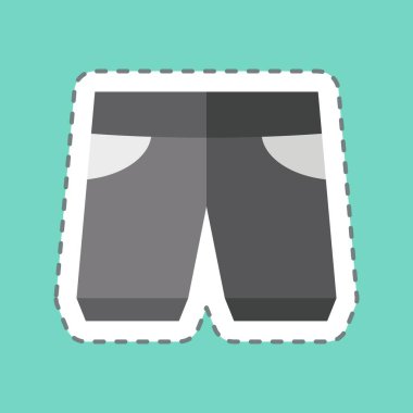 Çıkartma çizgisi şortu kesti. Moda sembolüyle ilgili. Basit tasarım düzenlenebilir