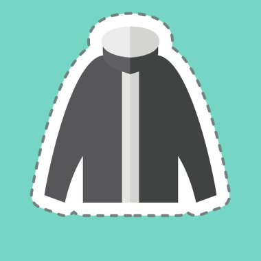 Çıkartma çizgisi Zip Hoody 'i kesti. Moda sembolüyle ilgili. Basit tasarım düzenlenebilir