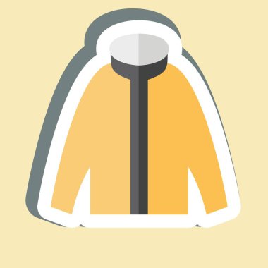 Çıkartma, Zip Hoody. Moda sembolüyle ilgili. Basit tasarım düzenlenebilir