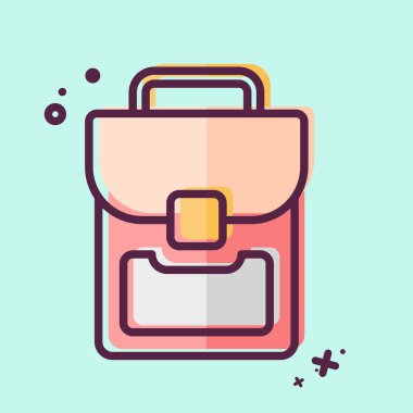 Simge Çantası Paketi. Moda sembolüyle ilgili. MBE tarzı. Basit tasarım düzenlenebilir