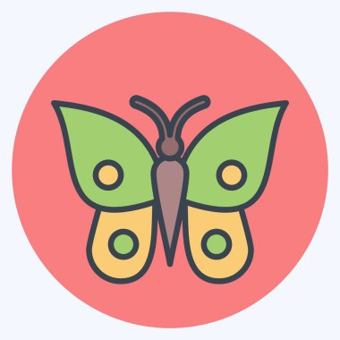 Simge Kelebeği. Hayvanlar sembolüyle ilgili. renk arkadaşı stili. Basit tasarım düzenlenebilir