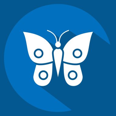 Simge Kelebeği. Hayvanlar sembolüyle ilgili. Uzun gölge tarzı. Basit tasarım düzenlenebilir