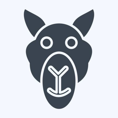 Simge Deve. Hayvanlar sembolüyle ilgili. Kabartma tarzı. Basit tasarım düzenlenebilir