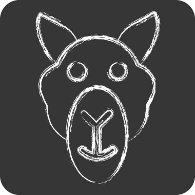 Simge Deve. Hayvanlar sembolüyle ilgili. Tebeşir stili. Basit tasarım düzenlenebilir