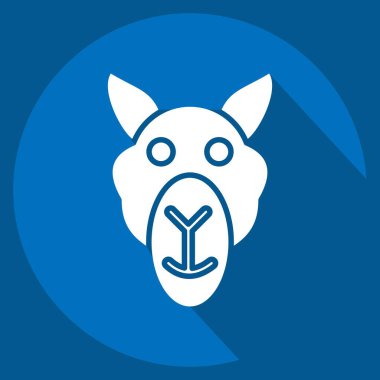 Simge Deve. Hayvanlar sembolüyle ilgili. Uzun gölge tarzı. Basit tasarım düzenlenebilir