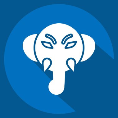 Simge fili. Hayvanlar sembolüyle ilgili. Uzun gölge tarzı. Basit tasarım düzenlenebilir