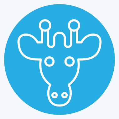 İkon zürafa. Hayvanlar sembolüyle ilgili. Mavi gözlü. Basit tasarım düzenlenebilir