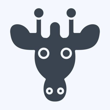 İkon zürafa. Hayvanlar sembolüyle ilgili. Kabartma tarzı. Basit tasarım düzenlenebilir