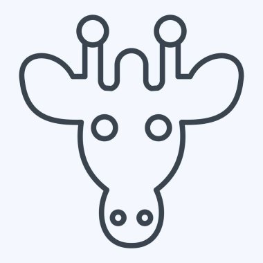 İkon zürafa. Hayvanlar sembolüyle ilgili. Sıra tarzı. Basit tasarım düzenlenebilir