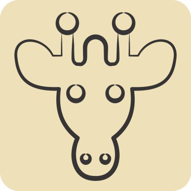 Icon Giraffe. related to Animals symbol. hand drawn style. simple design editable clipart