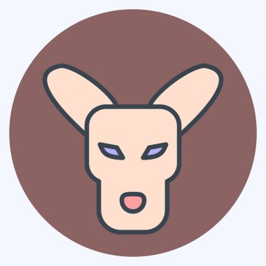 İkon Kangaro. Hayvanlar sembolüyle ilgili. renk arkadaşı stili. Basit tasarım düzenlenebilir