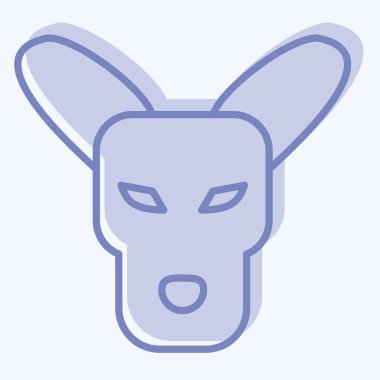 İkon Kangaro. Hayvanlar sembolüyle ilgili. İki ton stili. Basit tasarım düzenlenebilir