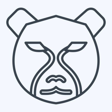 Simge leoparı. Hayvanlar sembolüyle ilgili. Sıra tarzı. Basit tasarım düzenlenebilir