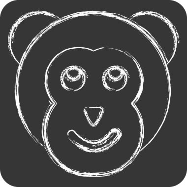 Simge Maymun. Hayvanlar sembolüyle ilgili. Tebeşir stili. Basit tasarım düzenlenebilir