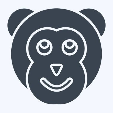 Simge Maymun. Hayvanlar sembolüyle ilgili. Kabartma tarzı. Basit tasarım düzenlenebilir