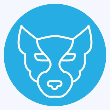 İkon Panter. Hayvanlar sembolüyle ilgili. Mavi gözlü. Basit tasarım düzenlenebilir