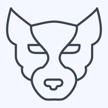 İkon Panter. Hayvanlar sembolüyle ilgili. Sıra tarzı. Basit tasarım düzenlenebilir